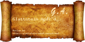 Glattstein Agád névjegykártya